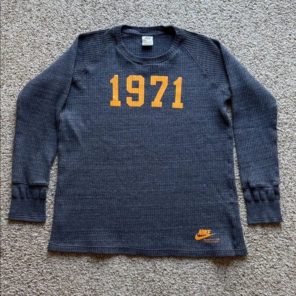 RARE VTG Nike White Label Limited Issue Reissue 1971 Thermal Shirt Throwback